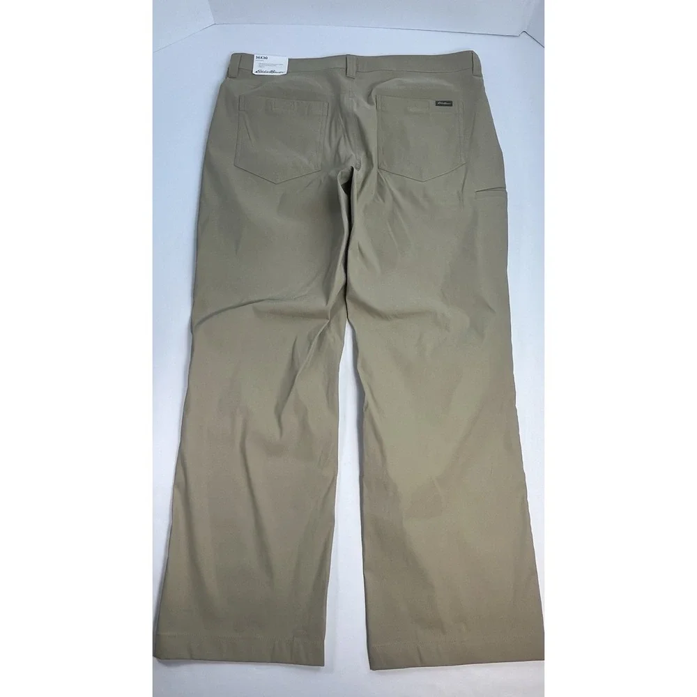 NEW Eddie Bauer Tech Pants Men's 36x30 Khaki Water Repellent UPF50 Stretch